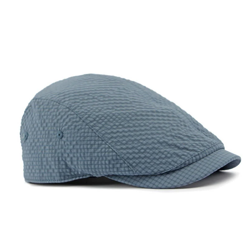Retro Charm Cool Plaid Summer Newsboy Beret Hat - Image 5