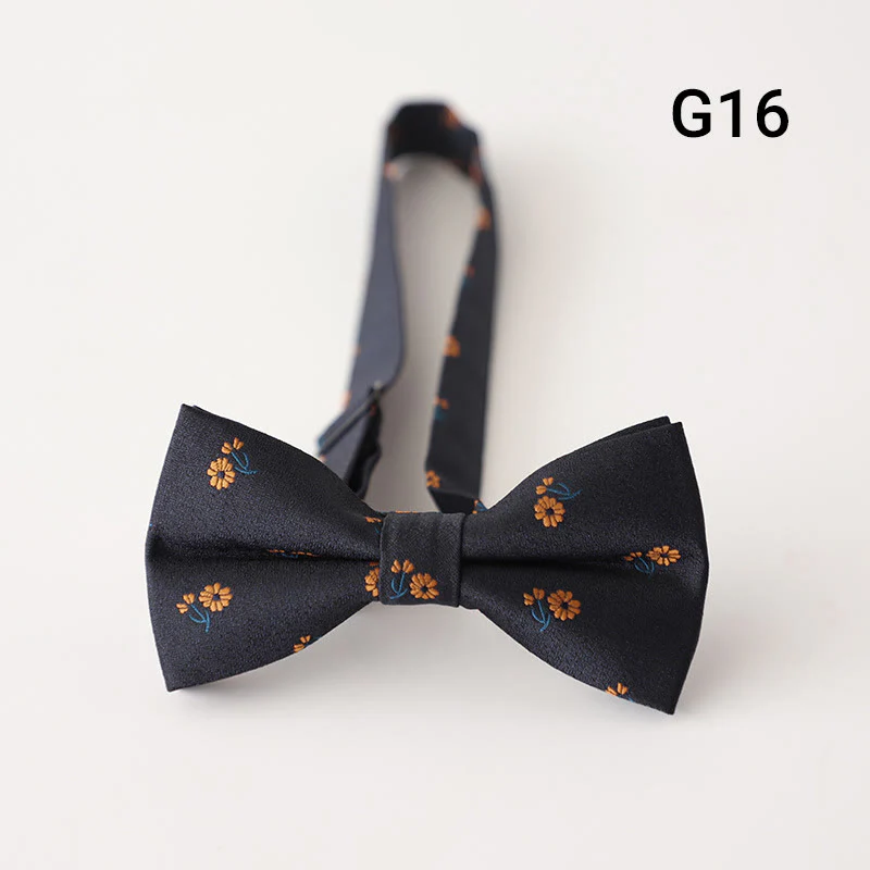 Retro Floral Printed Pre-tied Adjustable Strap Bow Tie - Image 18