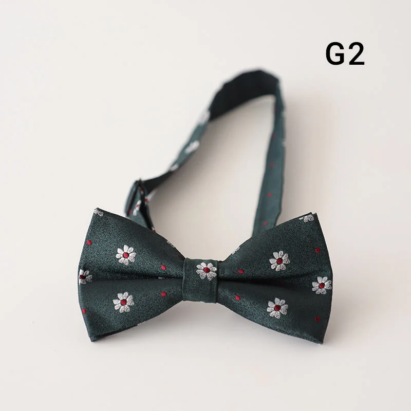 Retro Floral Printed Pre-tied Adjustable Strap Bow Tie - Image 6