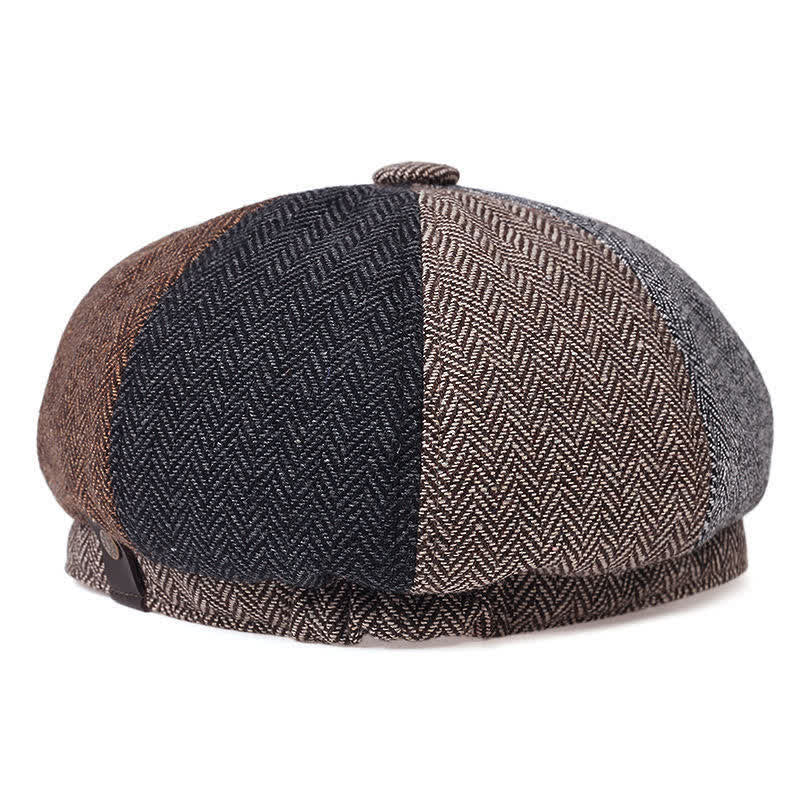 Retro Herringbone Octagonal Beret Hat - Image 5