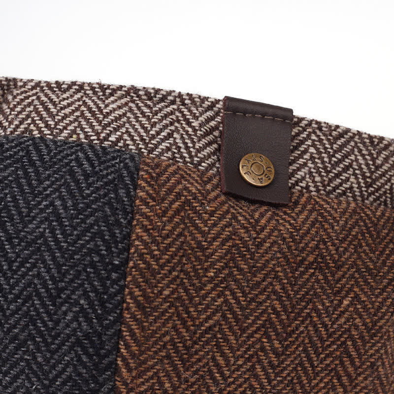 Retro Herringbone Octagonal Beret Hat - Image 6