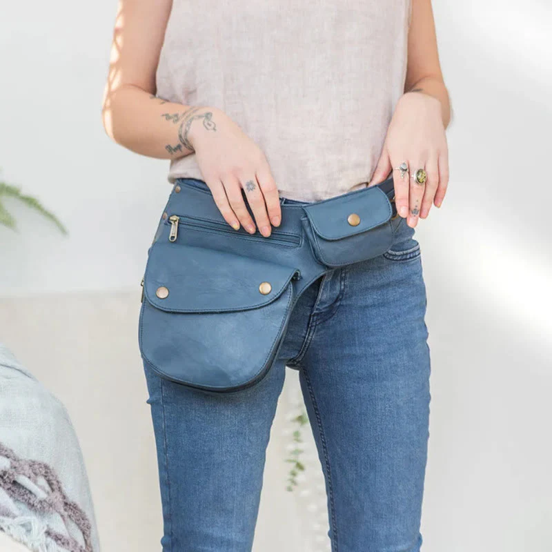 Retro Leisure Travel Hiking Women's Phone Bag Wallet Belt Bag - Image 5