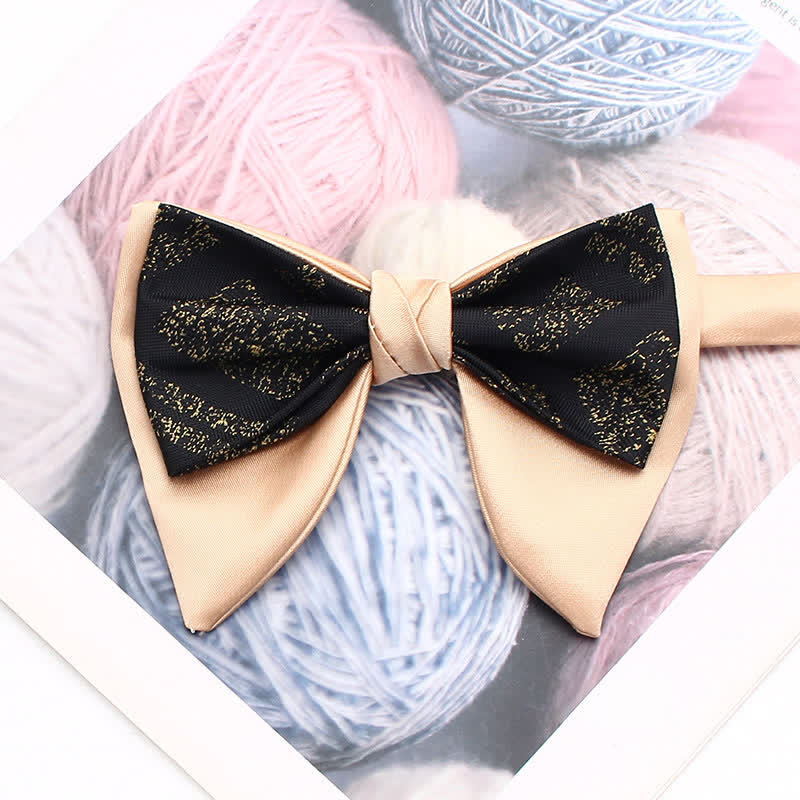 Retro Patternn Double Layers Oversized Pointed Bow Tie - Image 7