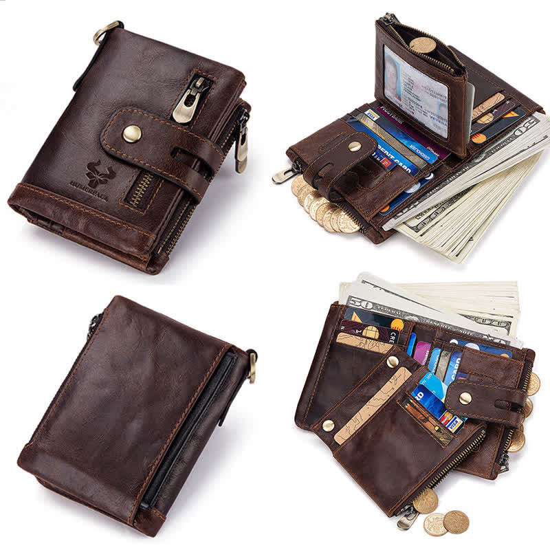 RFID Multifunctional Large Capacity Genuine Leather Wallet - Image 4