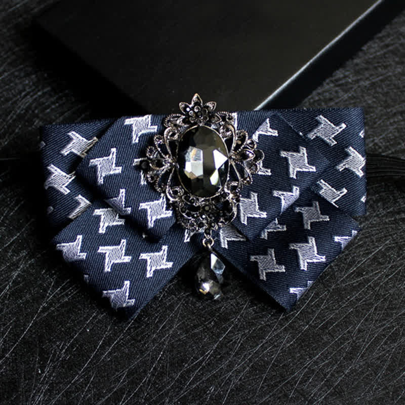 Ribbon Shaped Crystal Wedding Formal Bow Tie - Image 14