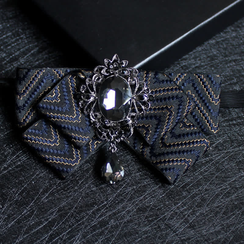 Ribbon Shaped Crystal Wedding Formal Bow Tie - Image 18