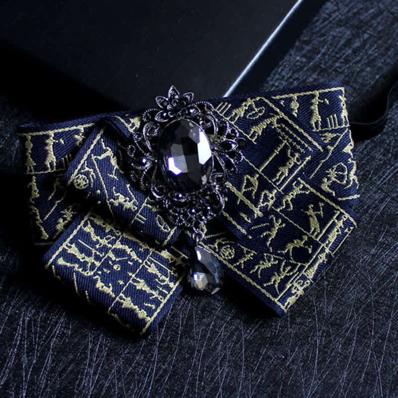 Ribbon Shaped Crystal Wedding Formal Bow Tie - Image 21