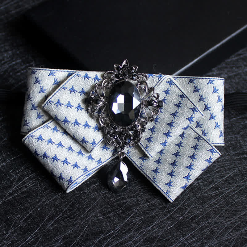 Ribbon Shaped Crystal Wedding Formal Bow Tie - Image 7