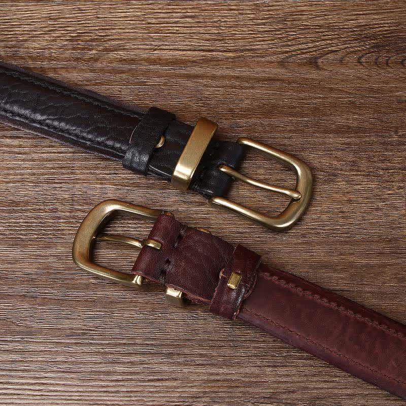 Rough Texture Water Ripple Vintage Detailed Leather BVelt - Image 5