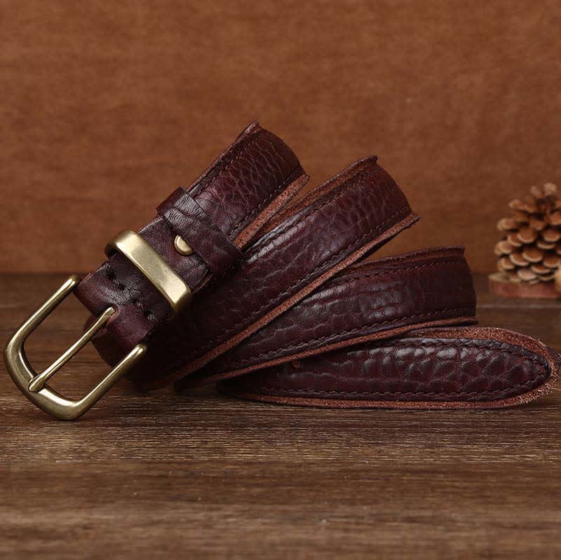 Rough Texture Water Ripple Vintage Detailed Leather BVelt - Image 7