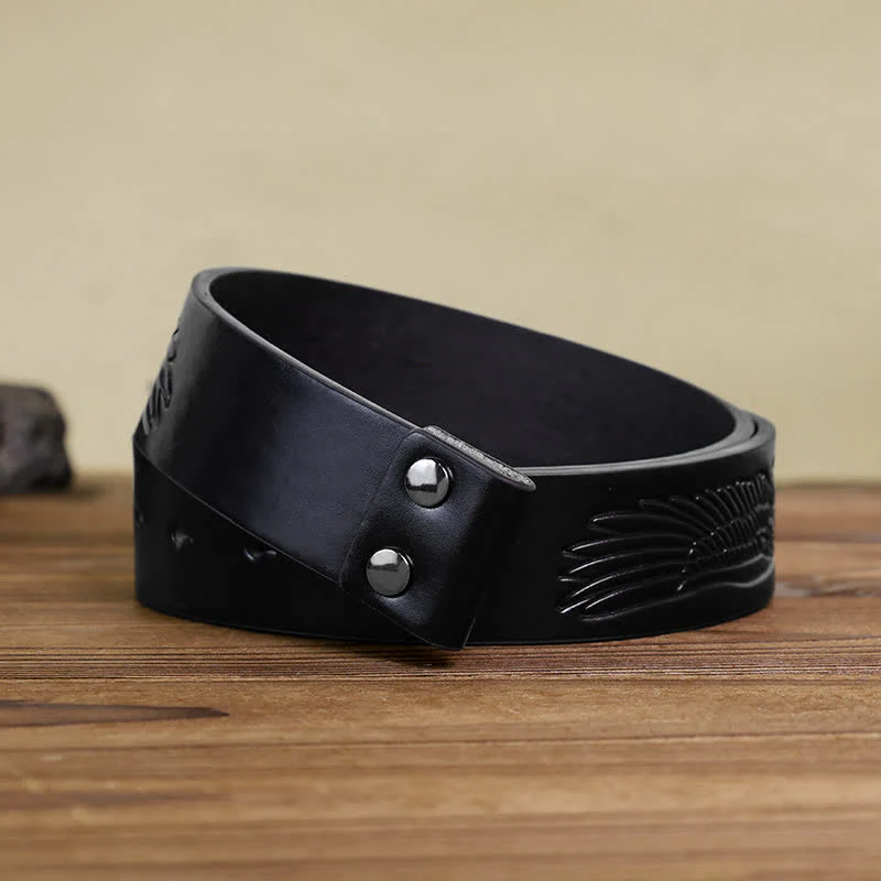 Round Custom Engraved Name Monogram DIY Buckle Leather Belt - Image 6