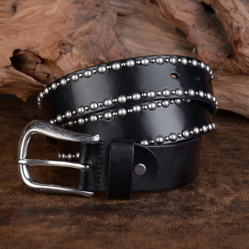 Round Rivets Studded Gothic Clothing Accessories Leather Belt - Image 6