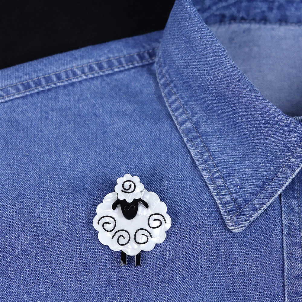 Sheep Handmade Acrylic Brooch Fashion Animal Accessories - Image 2