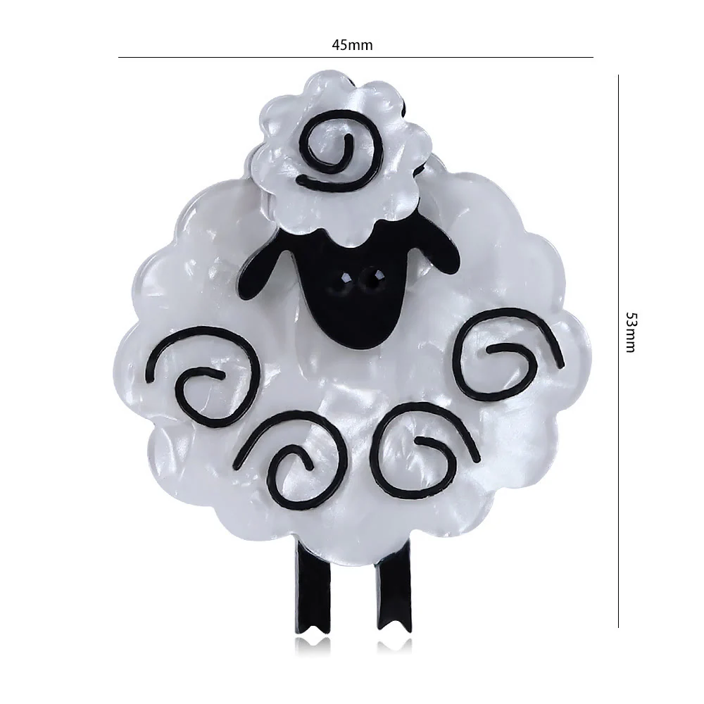 Sheep Handmade Acrylic Brooch Fashion Animal Accessories - Image 4
