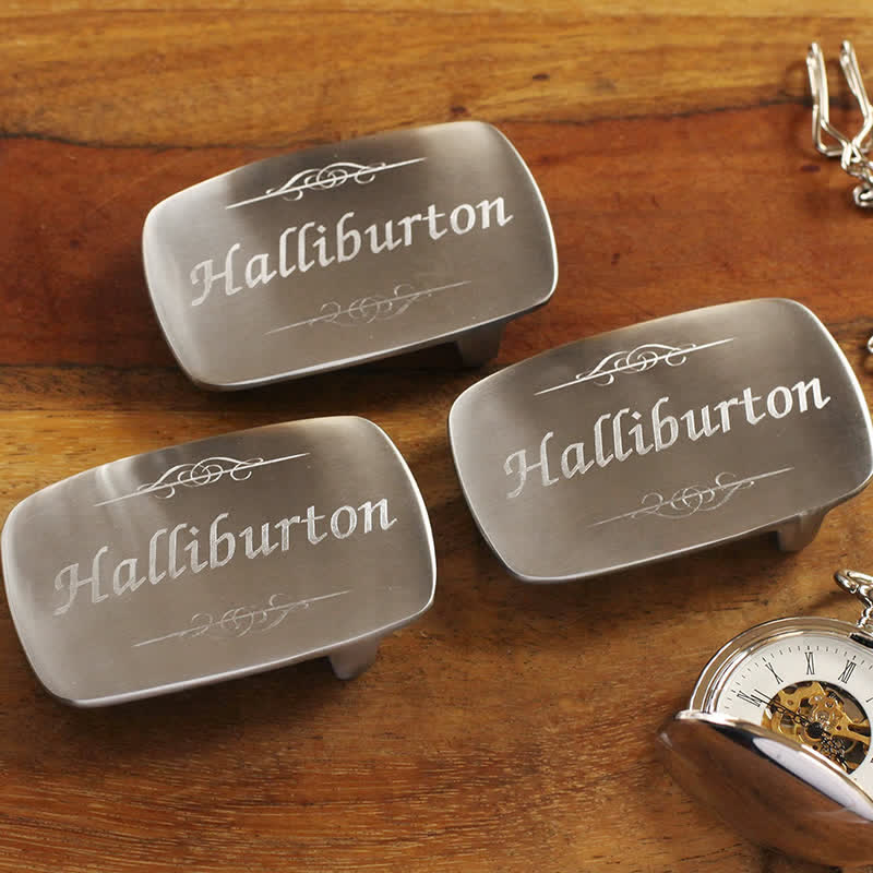 Simple Custom Monogram DIY Stainless Steel Buckle Leather Belt - Image 2