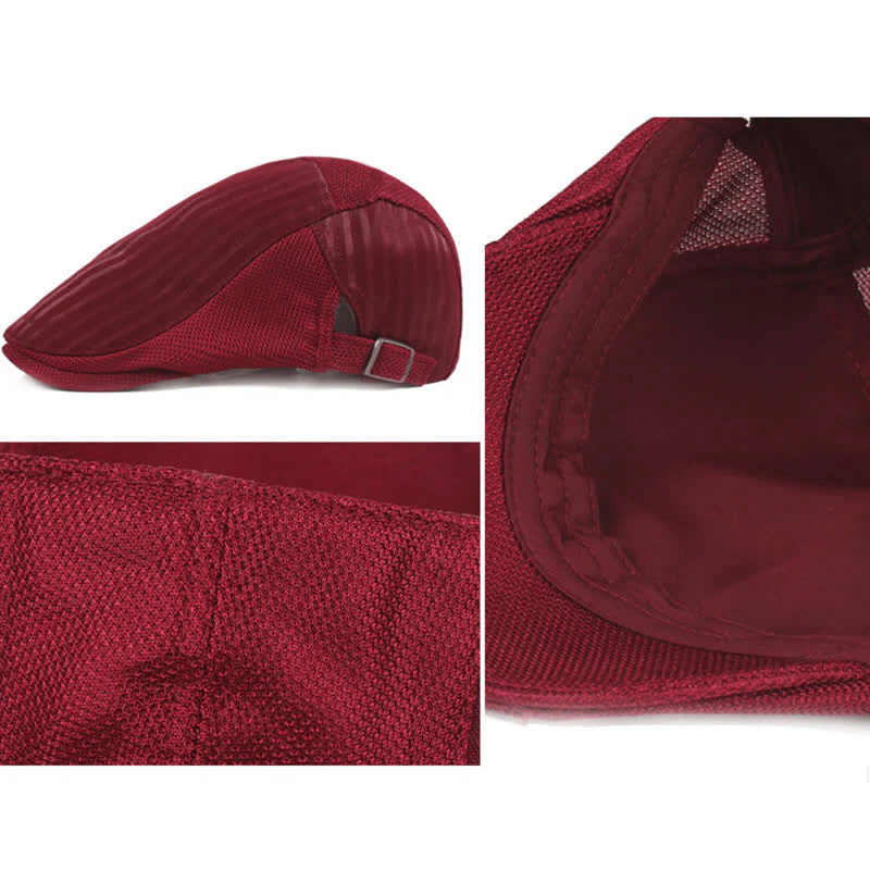 Simple Duckbill Striped Lightweight Beret Hat - Image 6