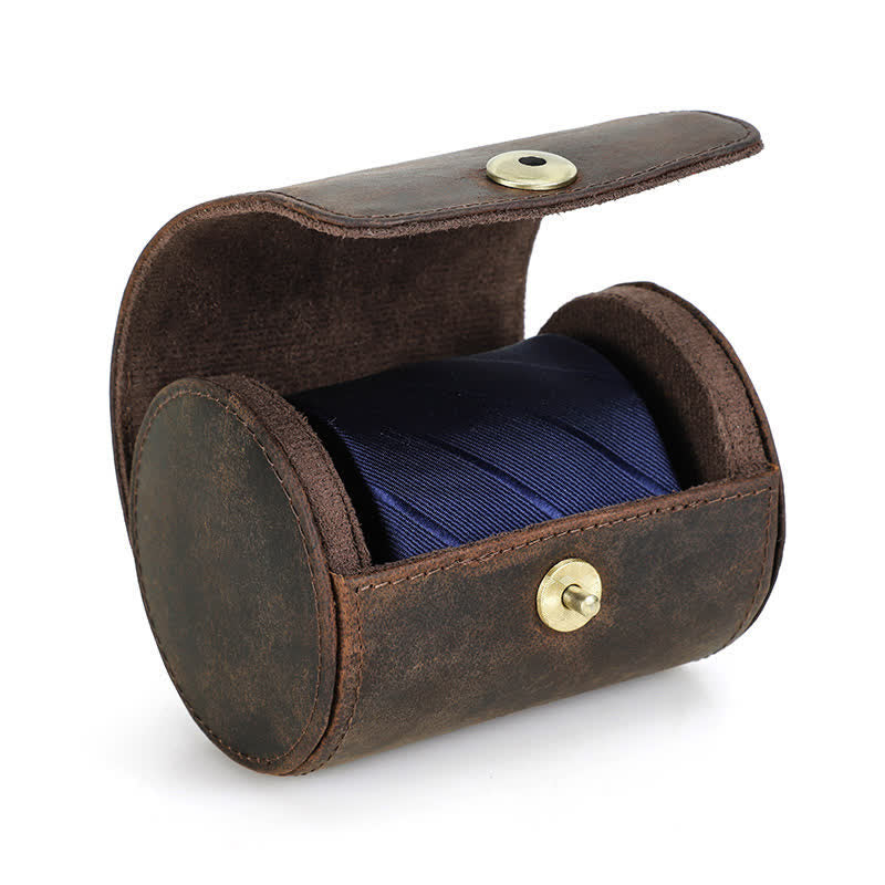 Single Necktie Retro Box Genuine Leather Case - Image 5
