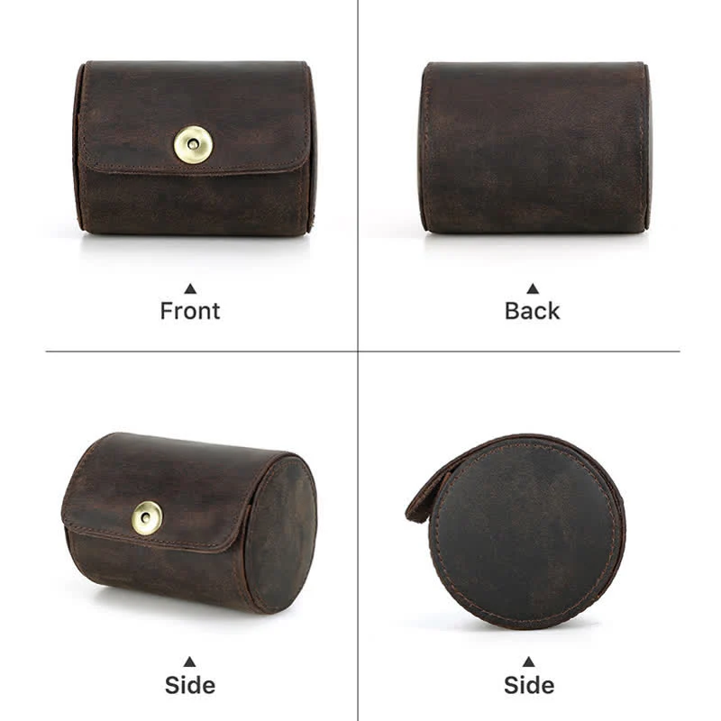 Single Necktie Retro Box Genuine Leather Case - Image 8