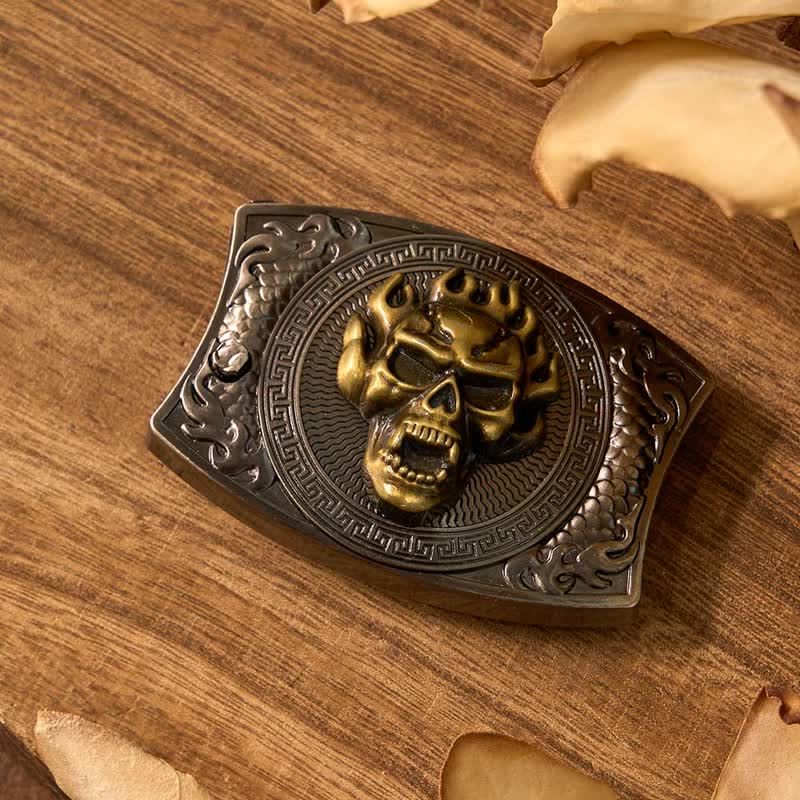 Skull DIY Hidden Knife Belt Buckle Longhorn Pendant Bull Ring Bundle Set - Image 6