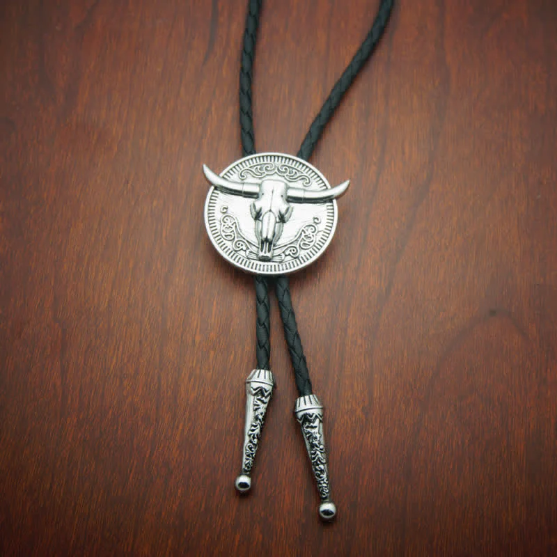 Skull DIY Hidden Knife Belt Buckle Longhorn Pendant Cow Bolo Tie Bundle Set - Image 8