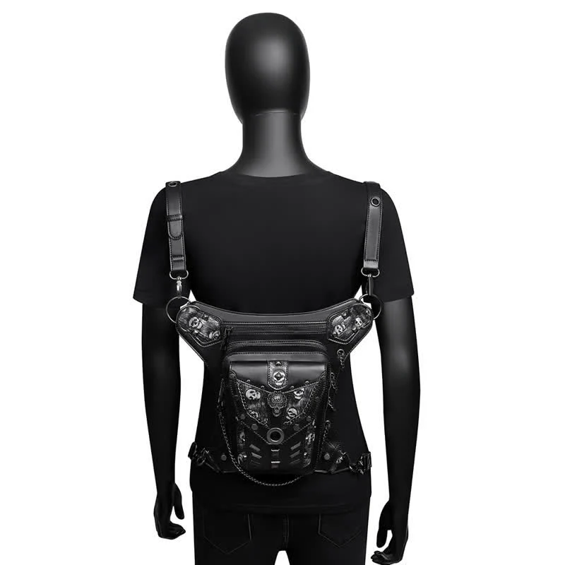 Skull Studs Decoration Steampunk Chain Waist Leg Bag - Image 10