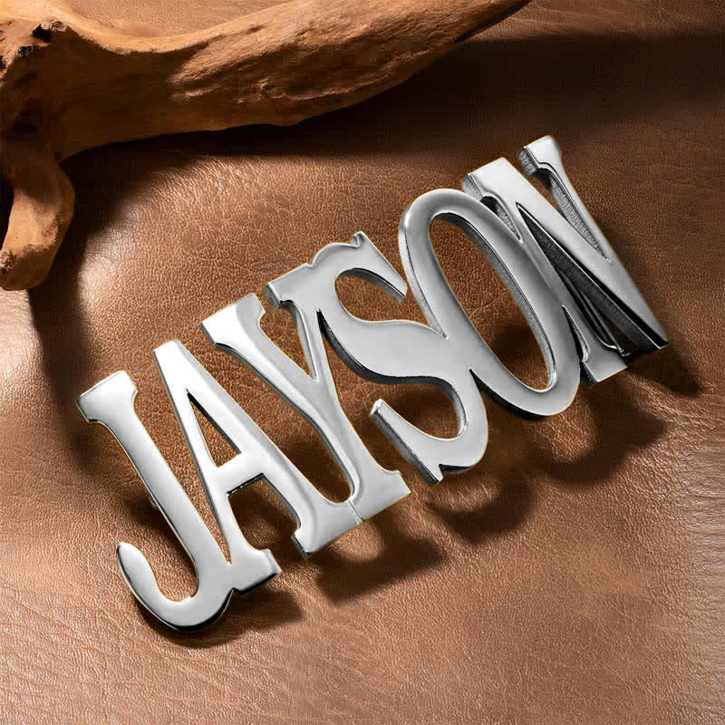 Sleek Letter-shape Custom Named DIY Buckle Leather Belt - Image 7