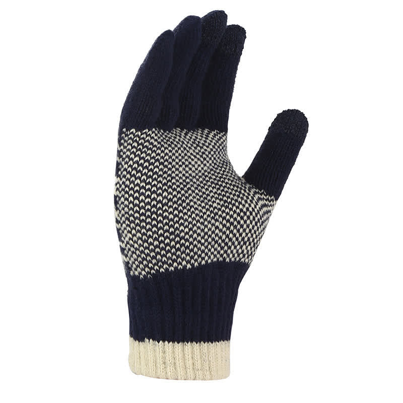 Snowflake Pattern Winter Thicken Knitted Gloves - Image 4