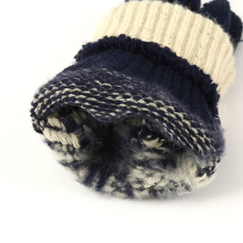 Snowflake Pattern Winter Thicken Knitted Gloves - Image 6