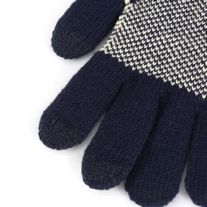 Snowflake Pattern Winter Thicken Knitted Gloves - Image 7
