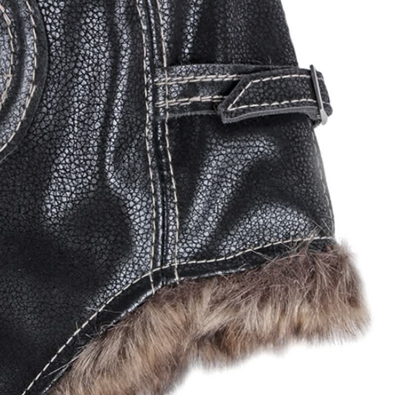 Soft Fluffy Ear Protection Imitation Leather Trapper Hat - Image 10