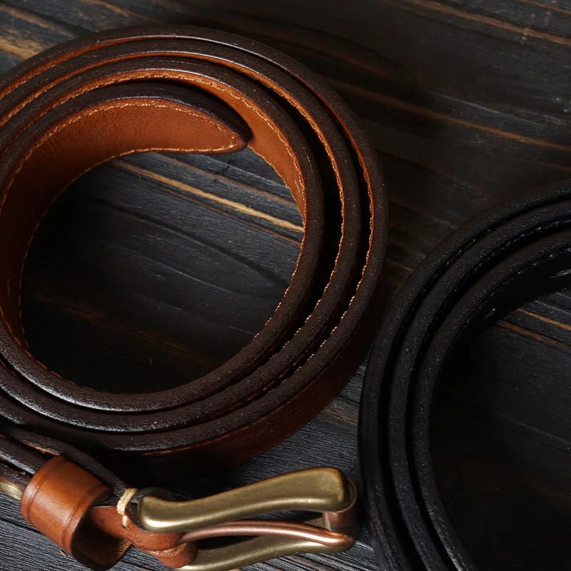 Solid Brass Buckle Western Embossed Flower Leather Belt - Image 5