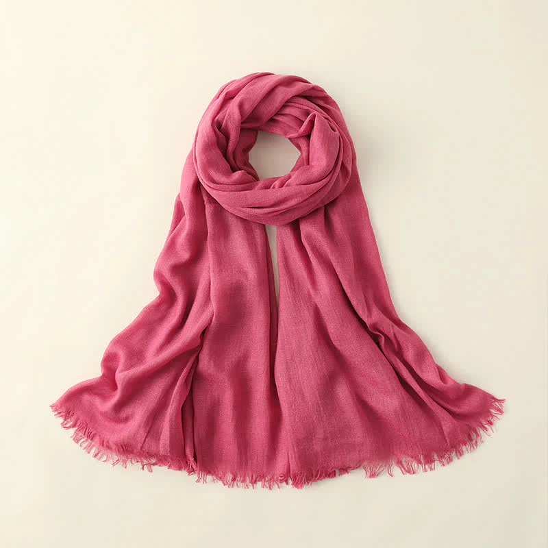 Solid Color Crinkle Travel Wrap Thin Summer Scarf - Image 13