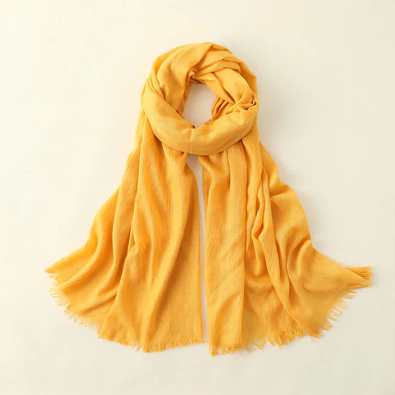 Solid Color Crinkle Travel Wrap Thin Summer Scarf - Image 2