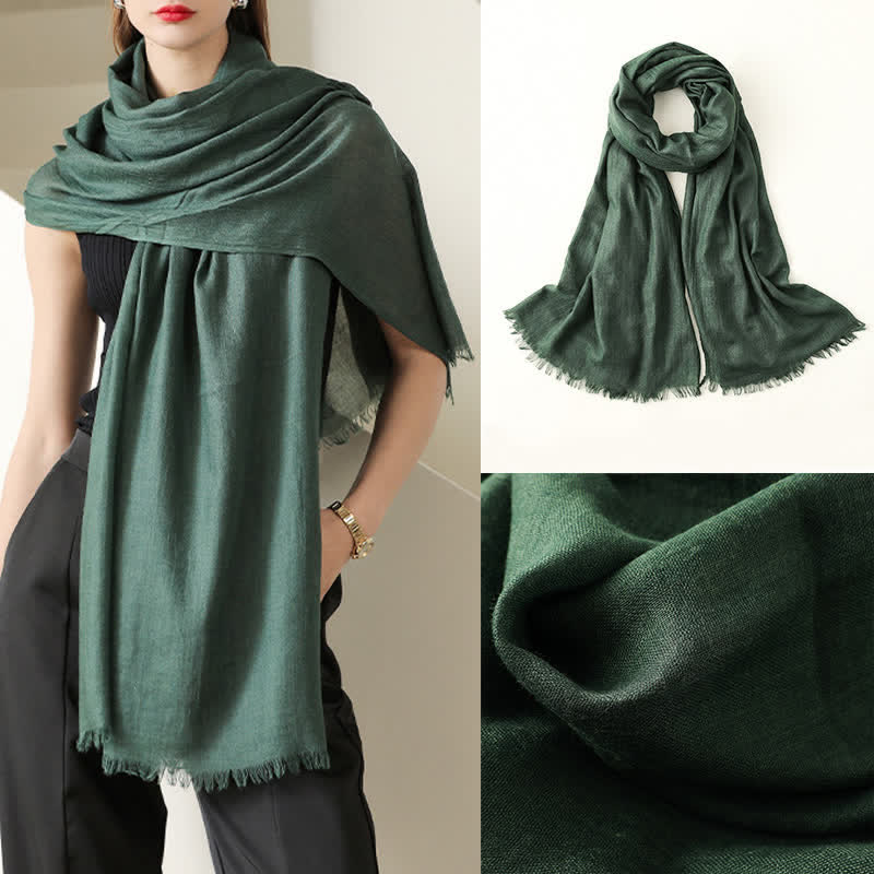 Solid Color Crinkle Travel Wrap Thin Summer Scarf - Image 4
