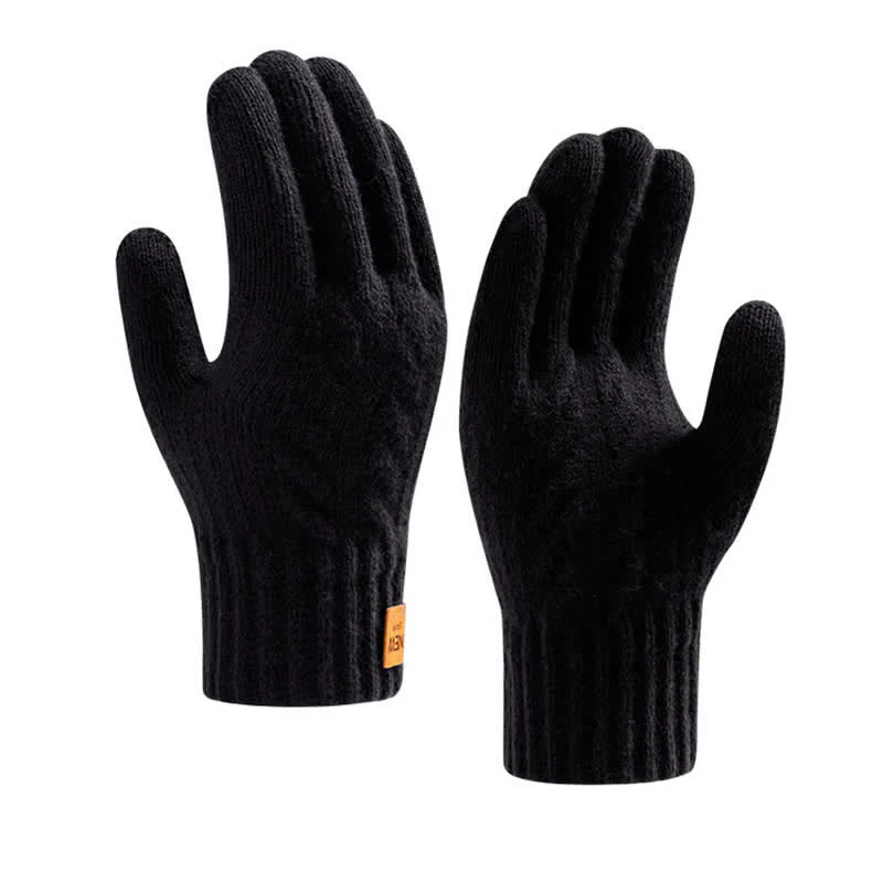Solid Color Soft Warm Alpaca Fur Knitted Gloves - Image 14