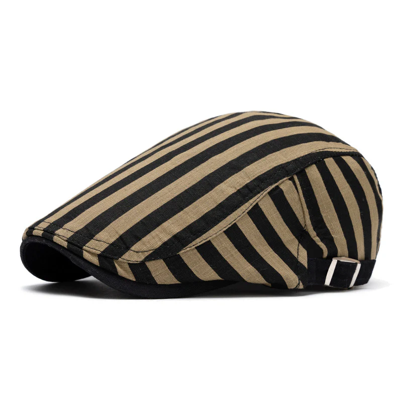 Spring And Summer Fashion Pure Cotton Striped&Checkered Beret Hat - Image 16