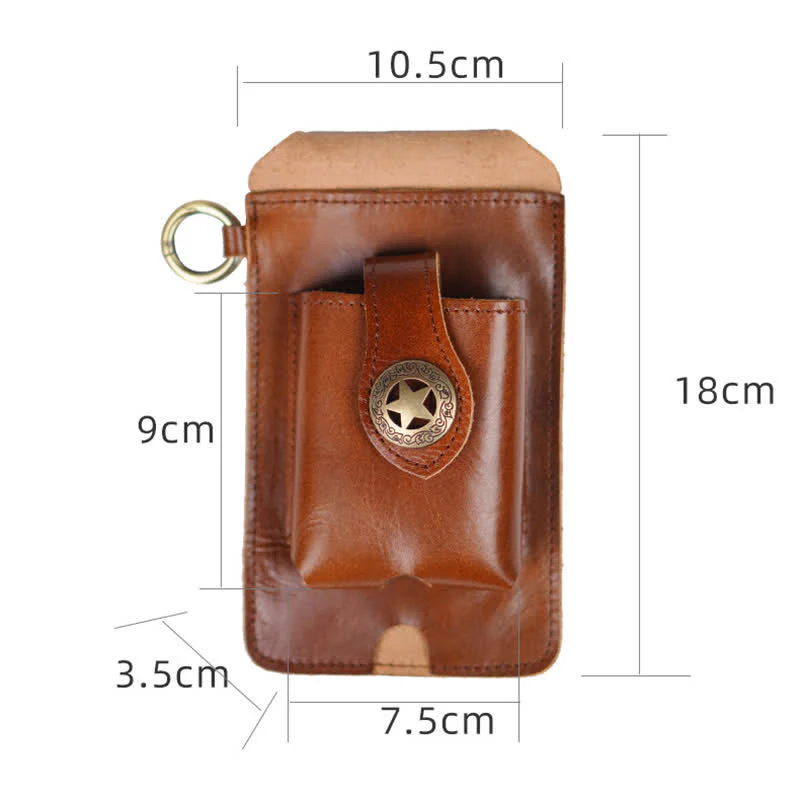 Star Magnetic Suction Leather Phone Belt Bag - Image 7