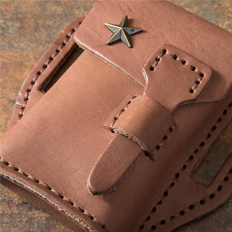Star Miniature Cigarette Lighter Holder Leather Belt Bag - Image 5