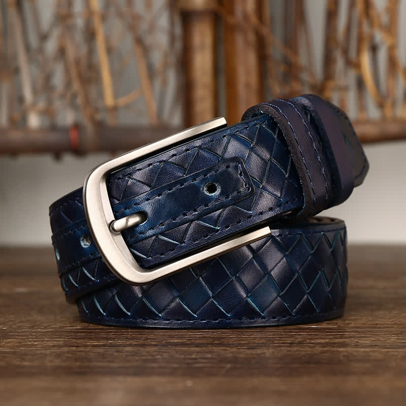 Stylish Braided Copper Buckle Cowskin Leather Belt - Image 15