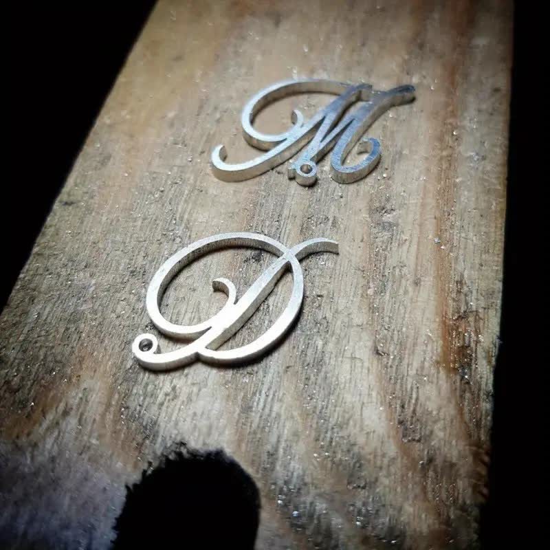 Stylish Custom Initial Letters Brooch with Chain - Image 6