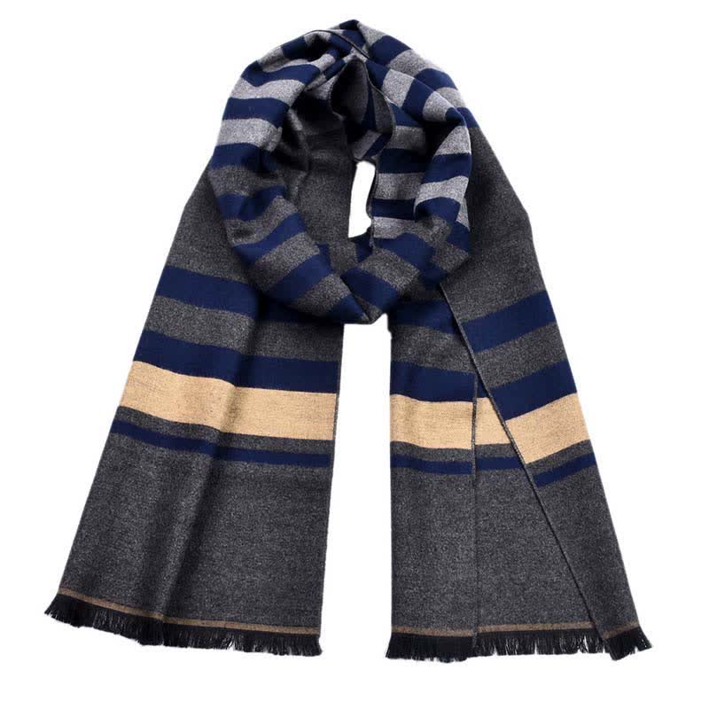 Stylish Double-Sided Striped Pattern Warm Scarf