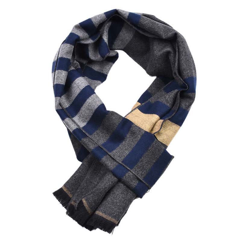 Stylish Double-Sided Striped Pattern Warm Scarf - Image 2
