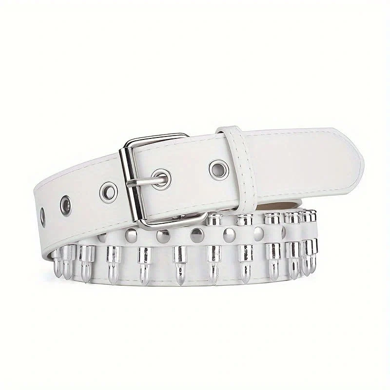 Stylish Punk Bullets Rivet Decor Leather Belt - Image 11