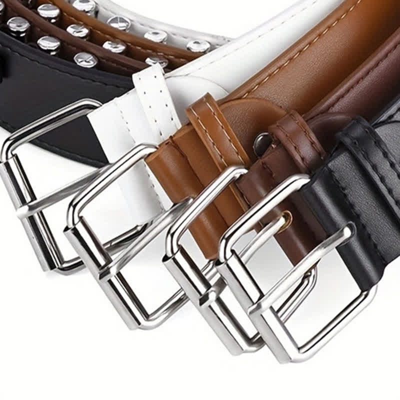 Stylish Punk Bullets Rivet Decor Leather Belt - Image 2