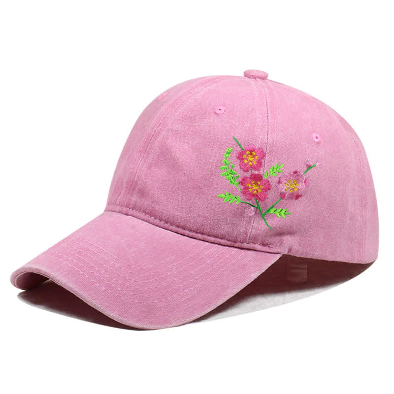 Summer Embroidered Daisy Floral Adjustable Baseball Cap - Image 15