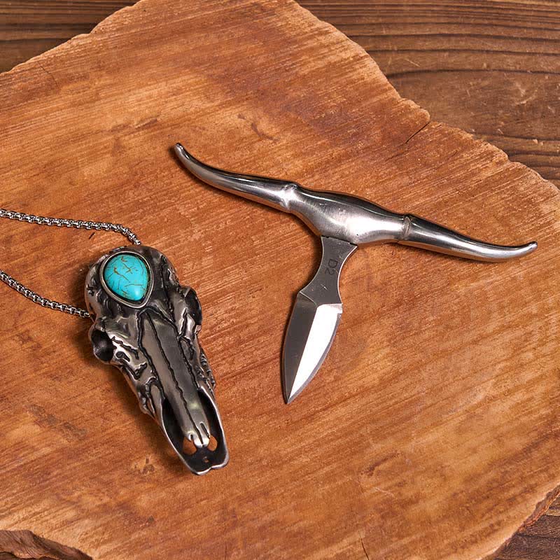 Sunflower Theme DIY Hidden Knife Belt Buckle Turquoise Bull Pendant Bundle Set - Image 4