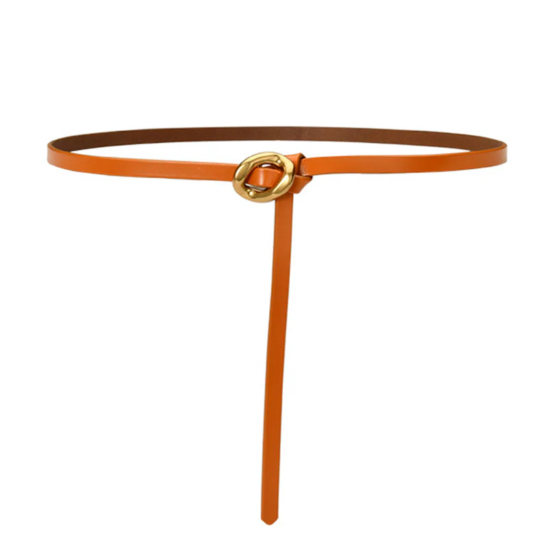 Thin Dress Knot Belt Women's Genuine Leather Belt - Image 13