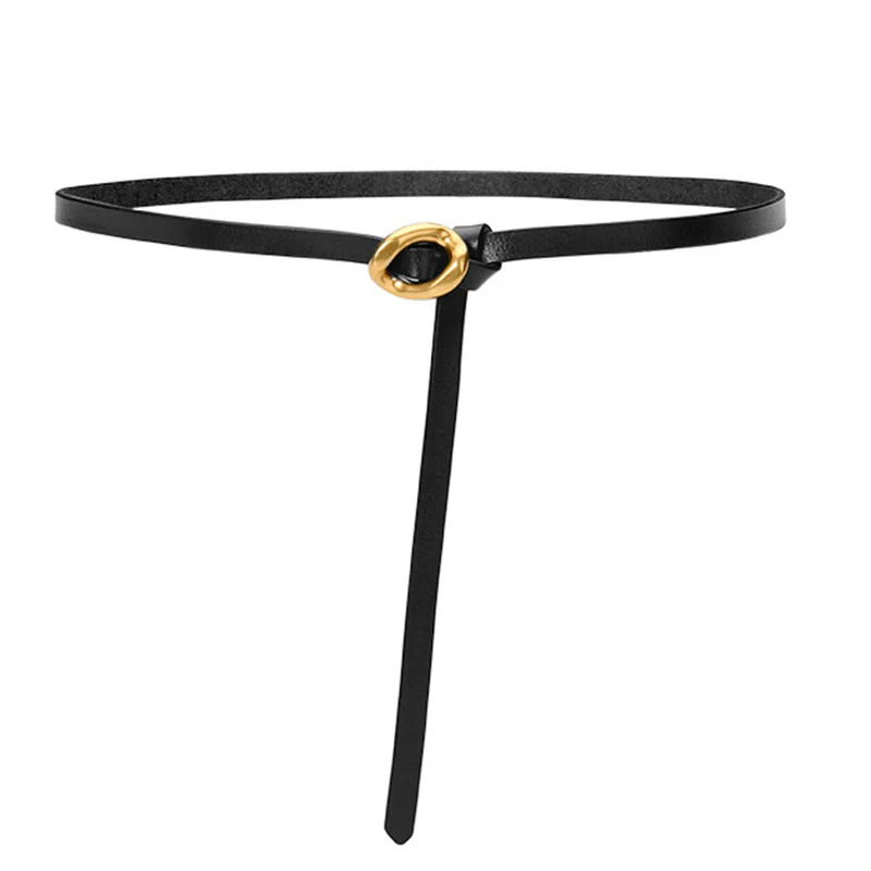 Thin Dress Knot Belt Women's Genuine Leather Belt - Image 21