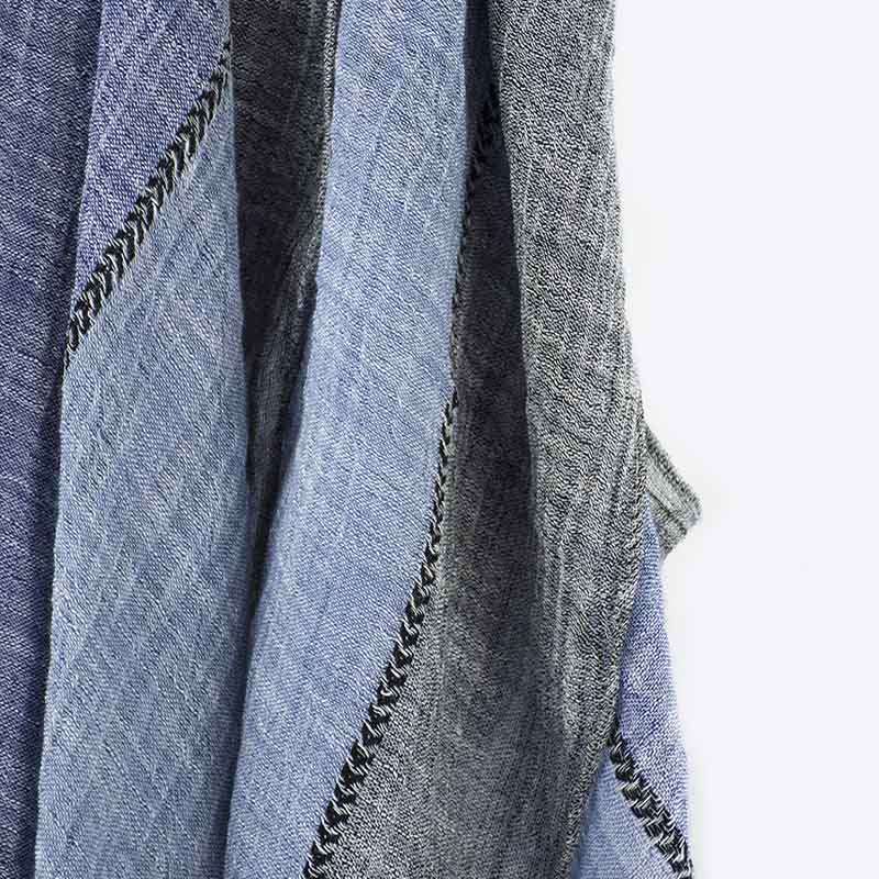 Three-Tone Color Matching Wrinkles Summer Thin Scarf - Image 2