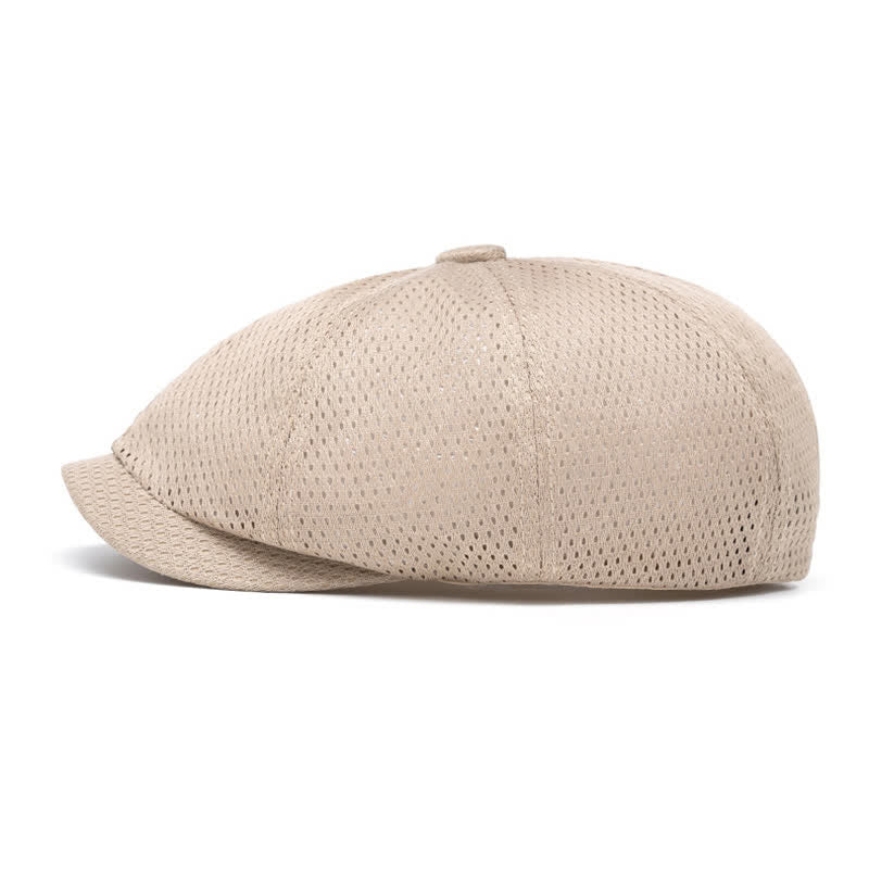 Timeless Solid Color Breathable Mesh Summer Beret Hat - Image 5